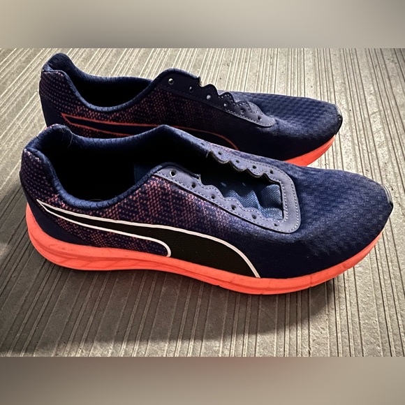 Puma Men's Navy and Orange Athletic Shoes - Picture 1 of 4